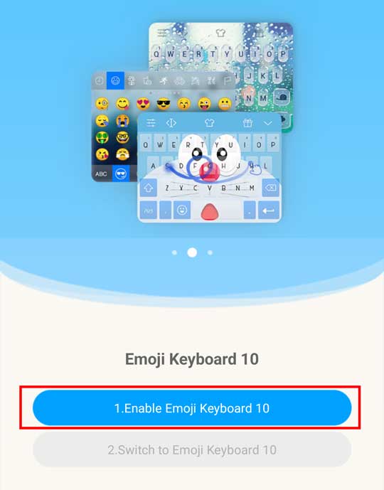 enable emoji keyboard 10