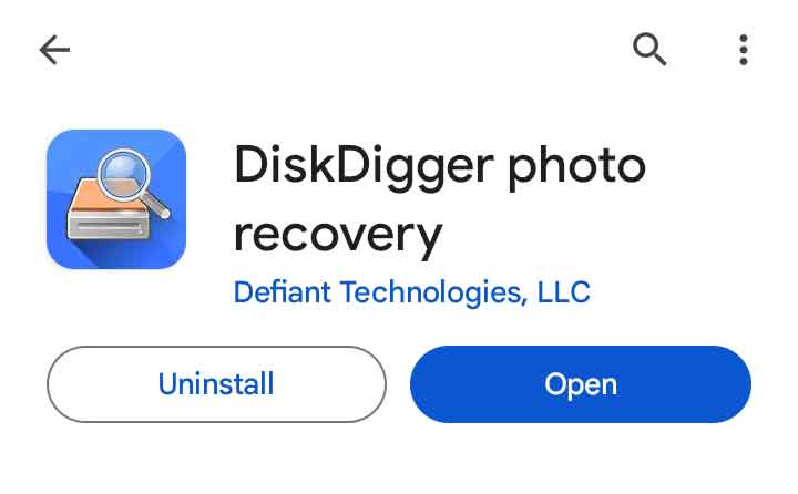 disk digger open app